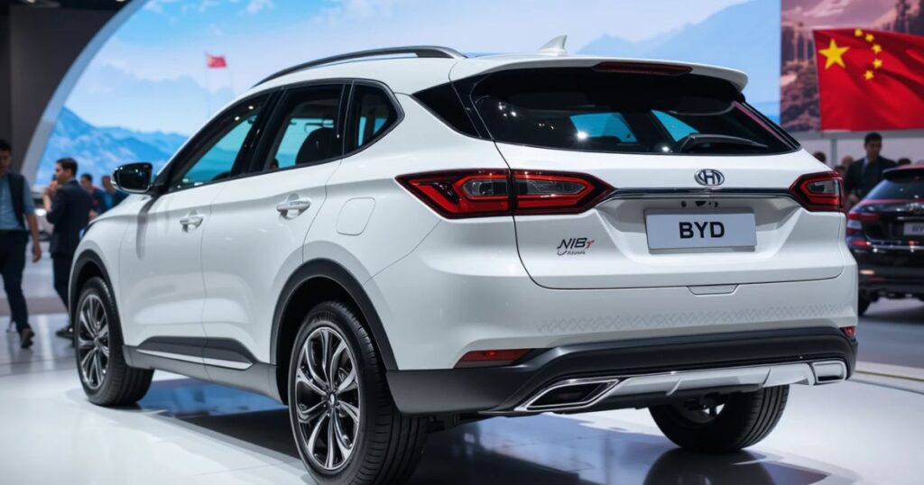 Chinese car brands 2025, BYD and Chery at auto show, affordable EV and hybrid rise.