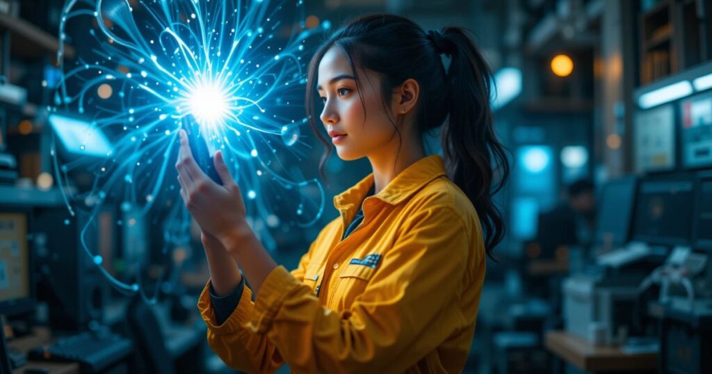 IWD STEM fire 2025, engineer with banner, X buzz and rising stats.