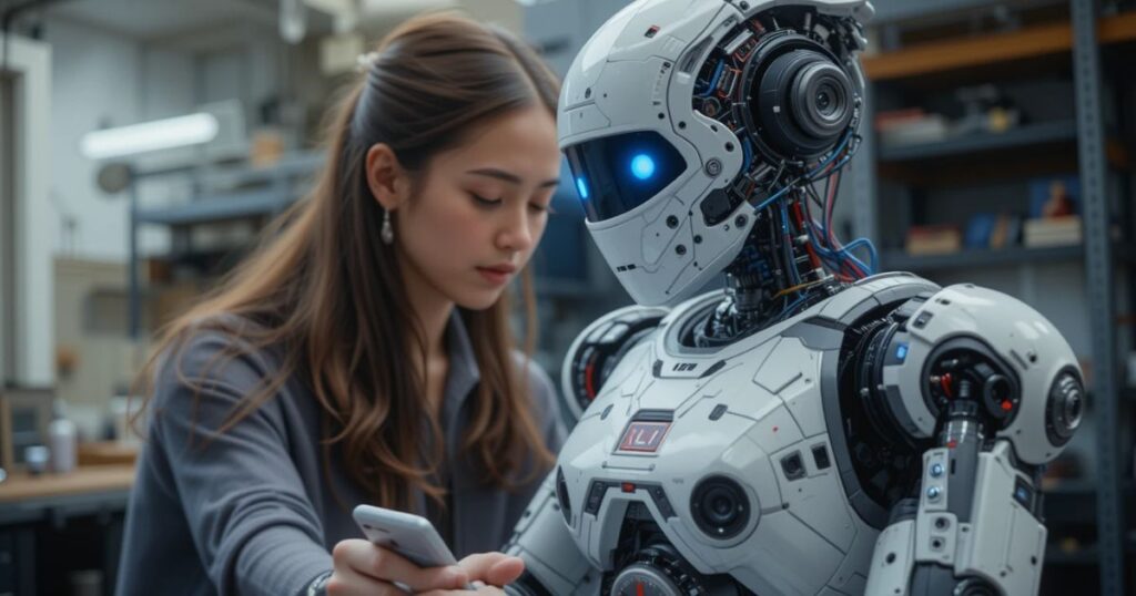 STEM playbook 2025, woman with robot, X and IWD boost job hunt.