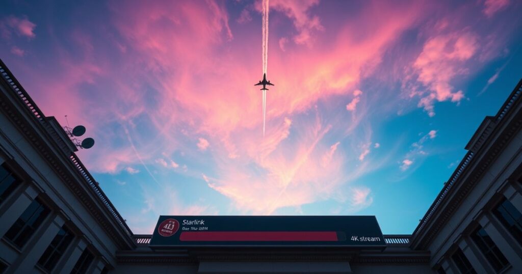 Starlink Wi-Fi 2025 importance, satellites enhancing flight, streaming vs. buffering comparison.